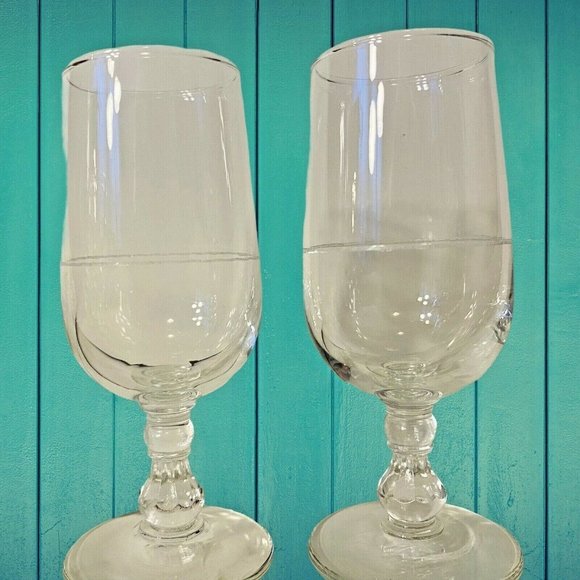Vintage Mini 4" Etched Glass Wine Shot Glasses Ste - Picture 1 of 8
